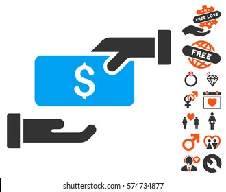 Bribe pictograph with bonus decoration pictograph collection. Vector illustration style is flat iconic symbols for web design, app user interfaces.