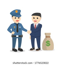 Bribe Police With Money design on white background