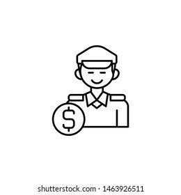 Bribe, policeman, icon. Element of corruption icon. Thin line icon for website design and development, app development. Premium icon