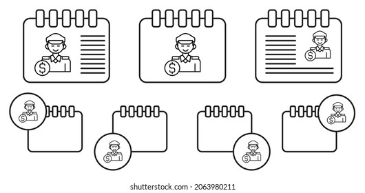 Bribe, policeman, vector icon in calender set illustration for ui and ux, website or mobile application