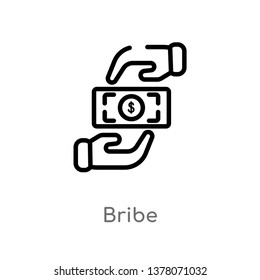 bribe vector line icon. Simple element illustration. bribe outline icon from political concept. Can be used for web and mobile