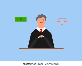 bribed judge vector illustration flat design

