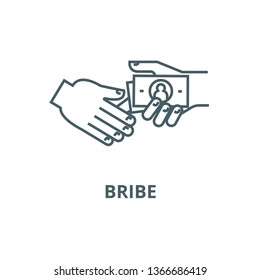 Bribe,gratuity,pension Line Icon, Vector. Bribe,gratuity,pension Outline Sign, Concept Symbol, Flat Illustration