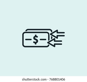 Bribery corruption fraud icon line isolated on clean background. Dollar concept drawing fraud icon line in modern style. Fraud vector illustration for your web site mobile logo app UI design.