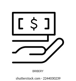 bribery icon. Line Art Style Design Isolated On White Background