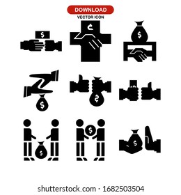 Bestechungssymbol oder Logo einzeln auf Zeichen Vektorillustration - Kollektion hochwertiger Vektorsymbole in schwarzem Stil
