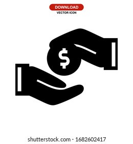 Icono de soborno o logotipo símbolo de signo aislado ilustración vectorial - iconos vectoriales de estilo negro de alta calidad
