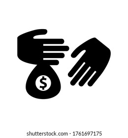 icono de soborno o logotipo símbolo de signo aislado ilustración vectorial - iconos vectoriales de estilo negro de alta calidad
