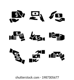 icono de soborno o logotipo símbolo de señas aislado ilustración vectorial - Colección de iconos vectoriales de estilo negro de alta calidad
