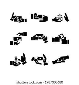 Bestechungssymbol oder Logo einzeln auf Zeichen, Vektorgrafik - Kollektion hochwertiger, schwarzer Vektorsymbole
