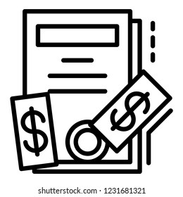 Bribery icon. Outline bribery vector icon for web design isolated on white background