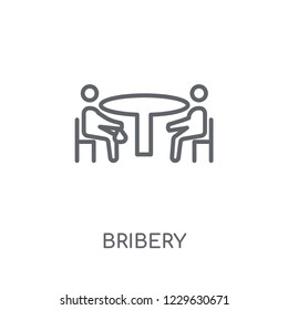 Bribery linear icon. Modern outline Bribery logo concept on white background from law and justice collection. Suitable for use on web apps, mobile apps and print media.