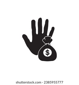 Bribery logo icon symbol vector template illustration design.