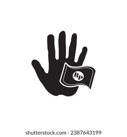 Icono de logotipo de soborno - diseño de ilustración de vector.