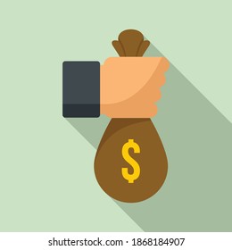 Icono de bolsa de dinero para soborno. Ilustración plana del icono vectorial de bolsos de soborno para diseño web