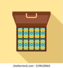 Bribery money case icon. Flat illustration of bribery money case vector icon for web design