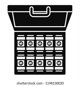 Bribery money case icon. Simple illustration of bribery money case vector icon for web design isolated on white background