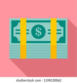 Bribery money stack icon. Flat illustration of bribery money stack vector icon for web design