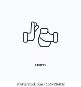 Bribery outline icon. Simple linear element illustration. Isolated line Bribery icon on white background. Thin stroke sign can be used for web, mobile and UI.