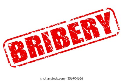 BRIBERY red stamp text on white