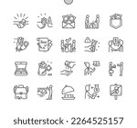 Bribery. Stop corruption. Money bag. Law violation. Pixel Perfect Vector Thin Line Icons. Simple Minimal Pictogram