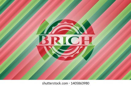 Brich christmas style emblem. Vector Illustration. Detailed.