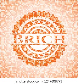 Brich orange mosaic emblem