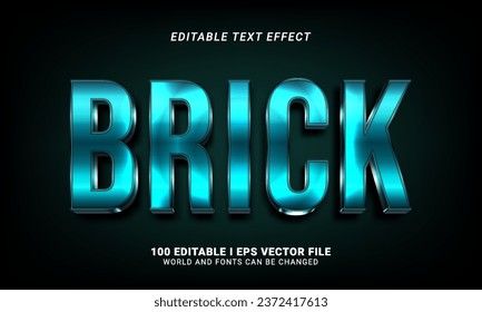 brick 3d style text effect illustration