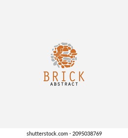 diseño de logotipo de ilustración abstracta de ladrillo