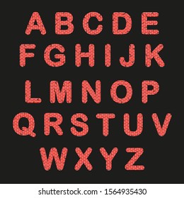 
brick alphabet. Cracks. vector illustration