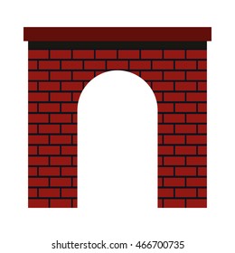 Brick arch icon in flat style on a white background