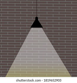 Brick background vector picture hanging lamp
