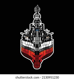Brick battleship logo vector illustration