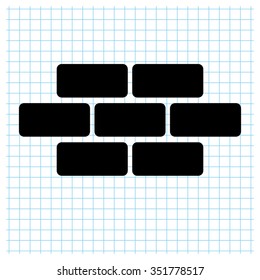 brick - black vector icon