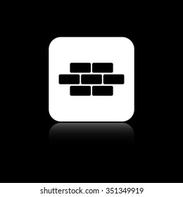 brick - black vector icon on the white button