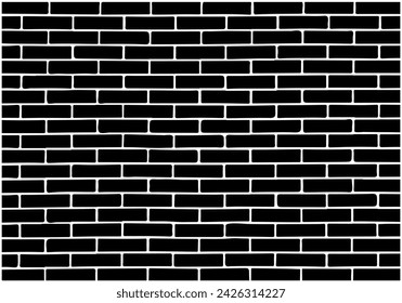 Brick black and white wall as a design element for background