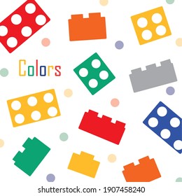 brick block color vector for toy apps and websites on white background illustration.