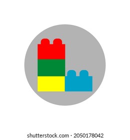 brick block icon with circle colour. 