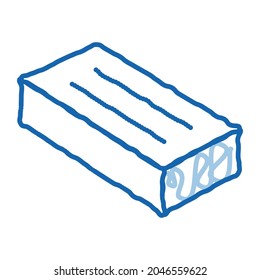 Brick Block sketch icon vector. Hand drawn blue doodle line art Brick Block sign. isolated symbol illustration