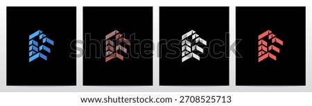 Brick Block Stack Building Structure 3-Dimensional Letter Initial Logo Design D