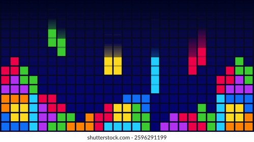 Brick Blocks Game Background vector Template