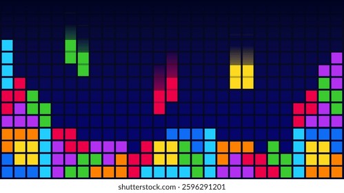 Brick Blocks Game Background vector Template