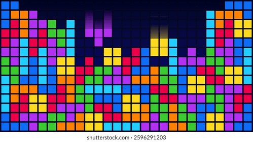 Brick Blocks Game Background vector Template