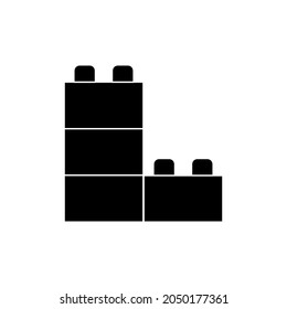 brick blocks icon with colour black