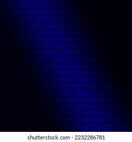 brick blue wall light. Abstract room. Geometric pattern. Ancient stone. Vector illustration. stock image. 