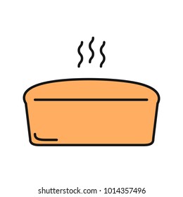 Brick bread loaf color icon. Isolated vector illustration