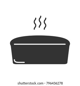 Brick bread loaf glyph icon. Silhouette symbol. Negative space. Vector isolated illustration