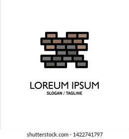Brick, Bricks, Wall Business Logo Template. Flat Color