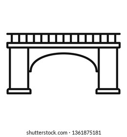 Brick bridge icon. Outline brick bridge vector icon for web design isolated on white background