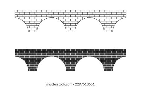 Brick bridge icon. Vector illustration.